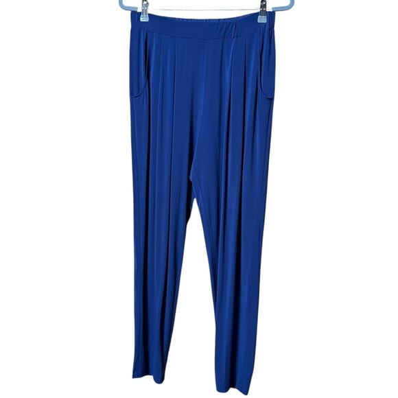 Piero Moretti Royal Blue Casual Italian Pants Size 46  Side Pockets Stretchy - Picture 1 of 5